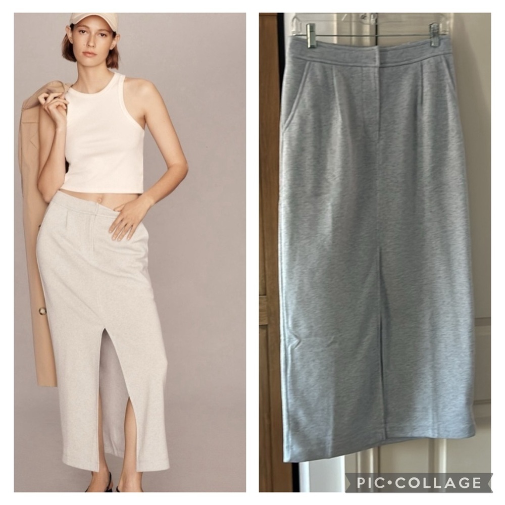 🎀 NWT ANTHROPOLOGIE Sunday in Brooklyn Sweater Maxi Skirt small grey
